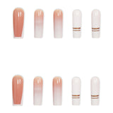 24pcs/Set White French Pink Ombre Press-On Nails