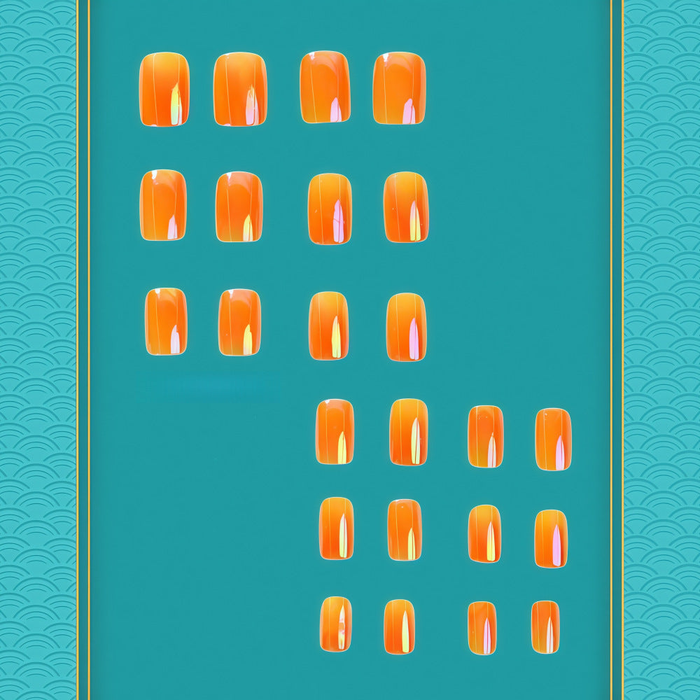24pcs/Set Bright Orange Press-On Nails