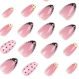24pcs/Set Color-Block Polka Dots Press-On Nails