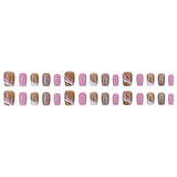 30pcs/Set Ripple Holographic Glitter Press On Nails