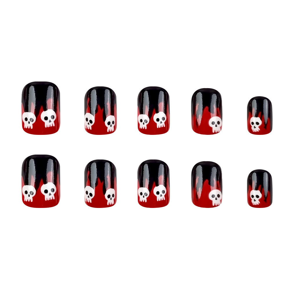 24pcs/Set Glow-in-the-Dark Skull Press-On Nails
