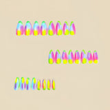24pcs/Set Multicolor Gradient Press-On Nails