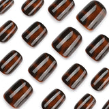 24pcs/Set Tortoiseshell Leopard Print Press On Nails