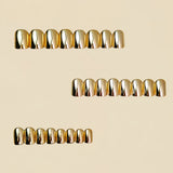 24pcs/Set Gold Chrome Press-On Nails