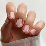 24pcs/Set Cute Floral Press On Nails
