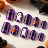 24pcs/Set Ghost Spider Pumpkins Press On Nails