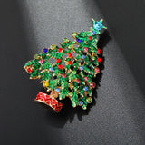 Christmas Tree Rhinestone Brooch