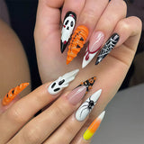 24pcs/Set 3D Pumpkin & Spider Press-On Nails