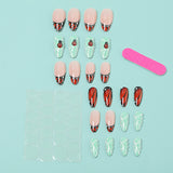 24pcs/Set Ladybug & Dewdrops Press-On Nails