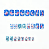 24pcs/Set Striped Lantern Ball & Statue of Liberty Press-On Nails