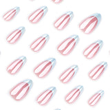24pcs/Set White Chrome French Tip Press-On Nails