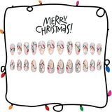 24pcs/Set Colorful Christmas Lights Cat Eye Press-On Nails
