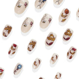 24pcs/Set Autumn Maple Leaves Press On Nails