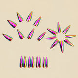24pcs/Set Purple Ombre Chrome Press-On Nails