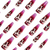 24pcs/Set Purple Leopard Press On Nails