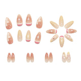 24pcs/Set 3D Embossed Floral Press-On Nails