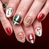 24pcs/Set Snowman & Santa Claus Press On Nails