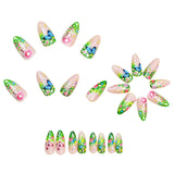 24pcs/Set Garden Butterfly Florals Press-On Nails