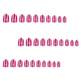 24pcs/Set Raspberry Red Striped Cat Eye Press-On Nails