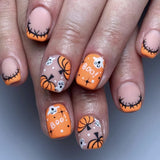 24pcs/Set Mini Pumpkin French Press On Nails