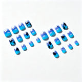 24pcs/Set Ombre Gold Foil Palm Tree Press On Nails