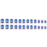 24pcs/Set Blue Ombre French Press-On Nails