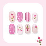 24pcs/Set Strawberry Tulip French Press On Nails