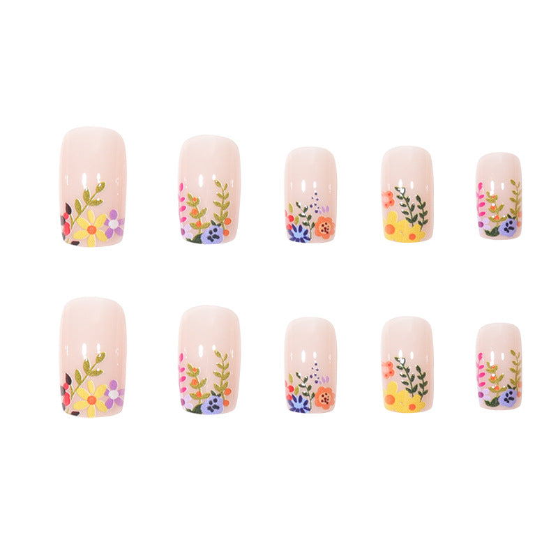 24pcs/Set Summer Tiny Flowers Press On Nails