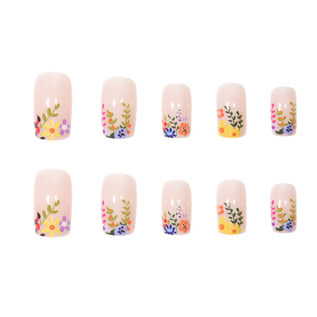 24pcs/Set Summer Tiny Flowers Press On Nails