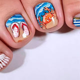 24pcs/Set Ocean Crab Press-On Nails