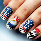 24pcs/Set Stars Eagle and Feathers Press-On Nails