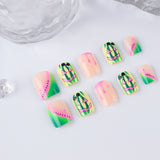 24pcs/Set Green Watermelon Heart-Shaped Sunglasses Bikini Press On Nails