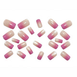 24pcs/Set Pink Ombre Cat Eye French Press On Nails