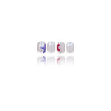 24pcs/Set White French Short Square with Five-Pointed Star Press-On Nails