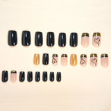 24pcs/Set Black Heart French Press On Nails