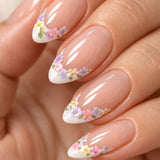 24pcs/Set Colorful Floral French Tipss Press-On Nails