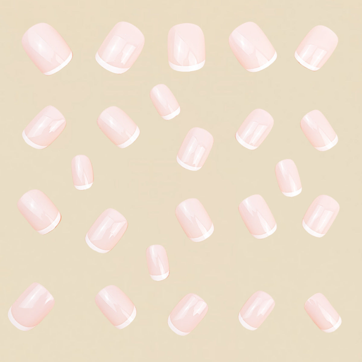24pcs/Set Classic White French Press-On Nails