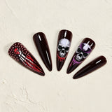 24pcs/Set Bloody Skeleton Bones Press-On Nails
