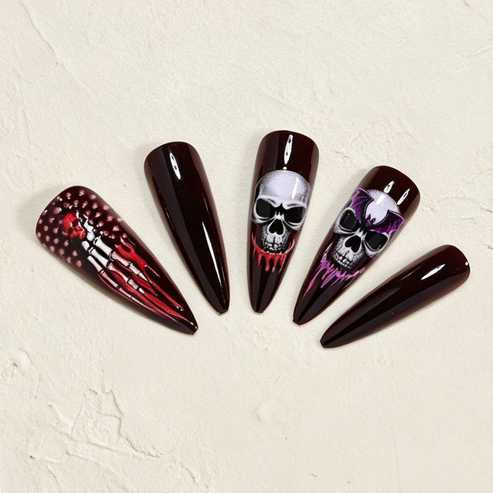24pcs/Set Bloody Skeleton Bones Press-On Nails