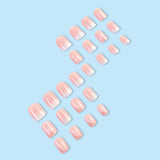 24pcs/Set Nude Pink Ombre with White Butterflies Press-On Nails