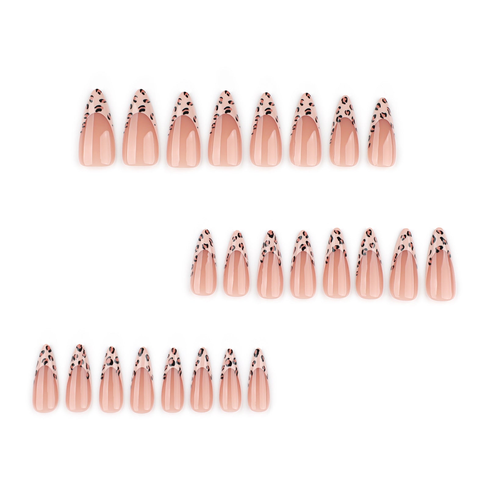 24pcs/Set Leopard Print French Press-On Nails