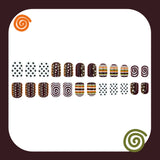 24pcs/Set Polka Dot Spiral Stripe Press On Nails