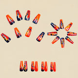 24pcs/Set Spooky Pumpkin & Floral Press-On Nails
