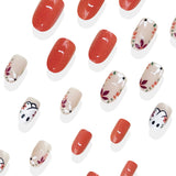 24pcs/Set Ghost Doodle Press On Nails