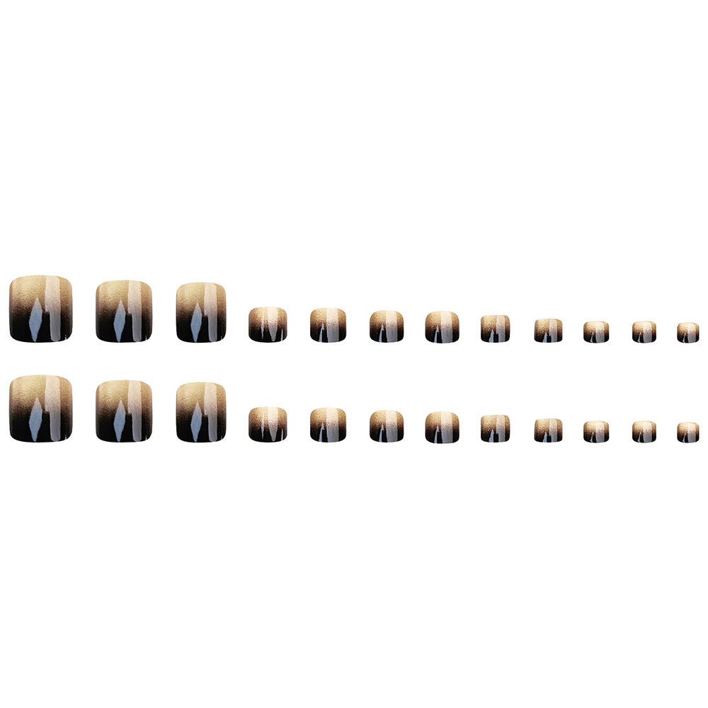 24pcs/Set Brown Cat Eye Press-On Nails
