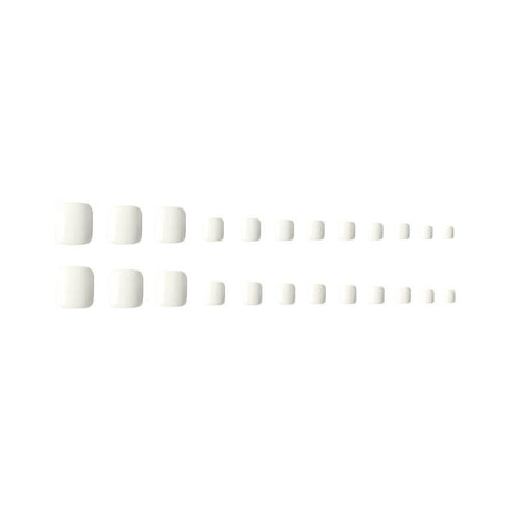 24pcs/Set Pure White Press On Toe Nails