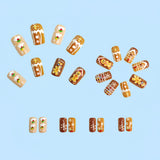 24pcs/Set Gingerbread & Candy Press-On Nails
