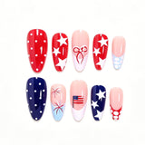 24pcs/Set White Polka Dot Tortoiseshell French Tips Press-On Nails