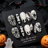 30pcs/Set 3D Ghosts Press-On Nails