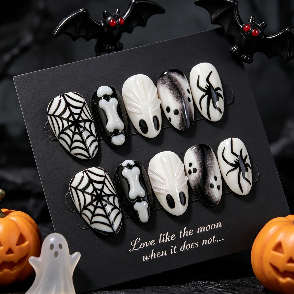 30pcs/Set 3D Ghosts Press-On Nails